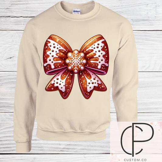 Ginger bow crewneck, Christmas apparel