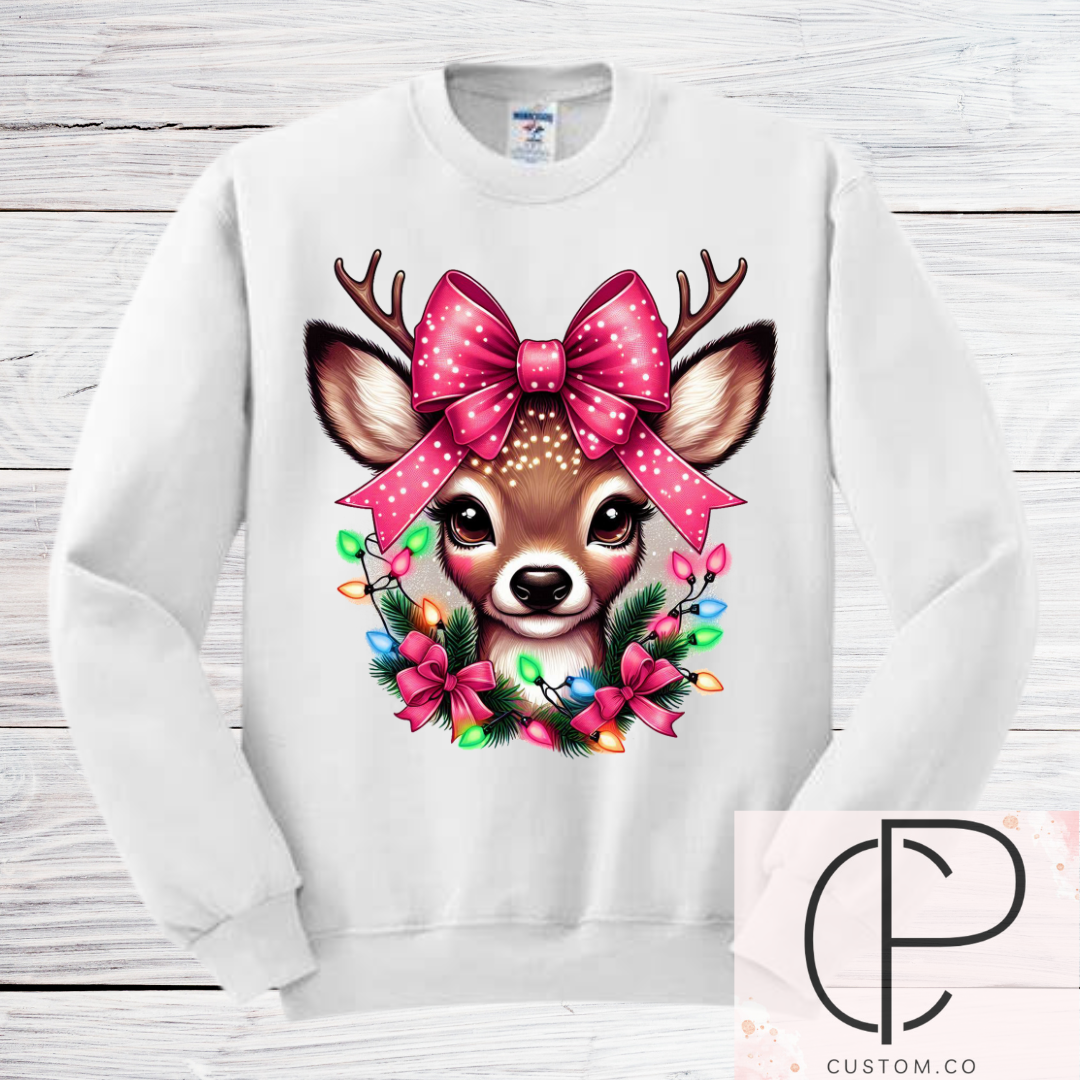 vibrant reindeer crewneck, Christmas sweater